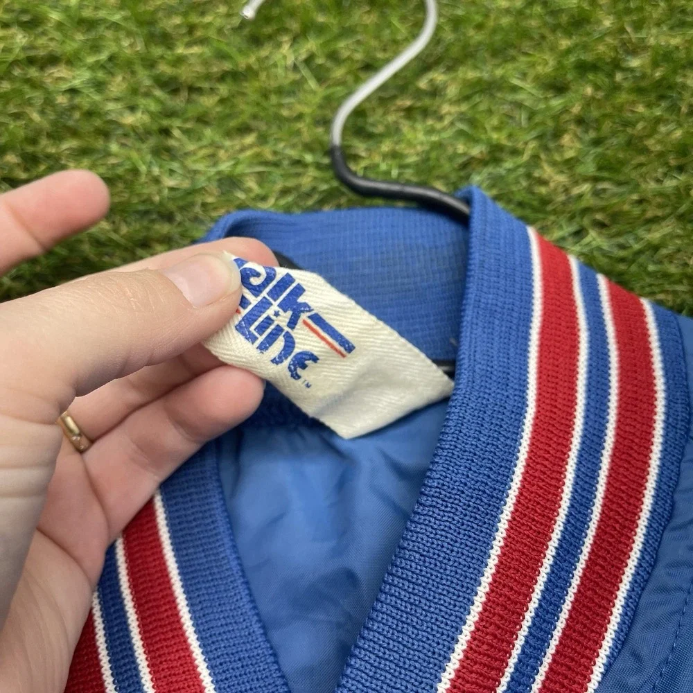 Vintage New York Giants Chalk Line Jacket Mens Small Snap Close Varsity 90s